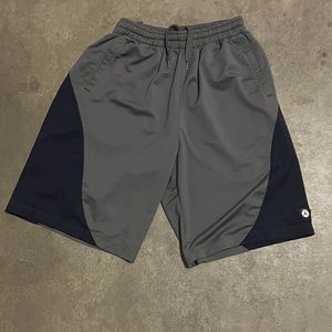Jordan Dri Fit Basketball Shorts Mens XL Long Style#437319-451 Grey/Navy blue